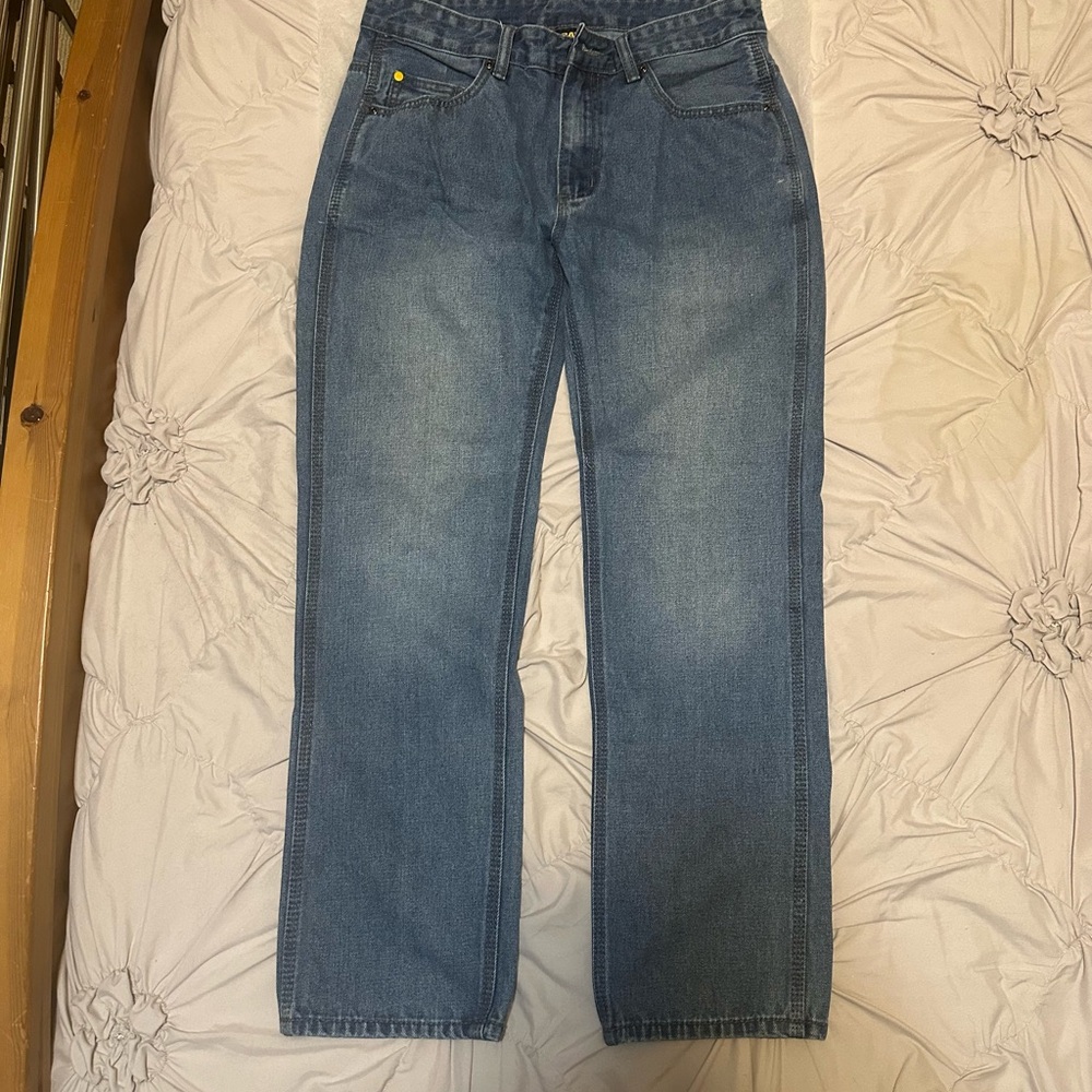 Men’s 32/30 CAT medium weight Jeans with small stain on back leg
